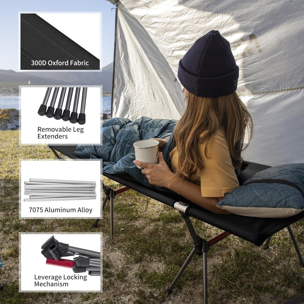 Naturehike ArmyWild Folding Camping Cot, Height Adjustable