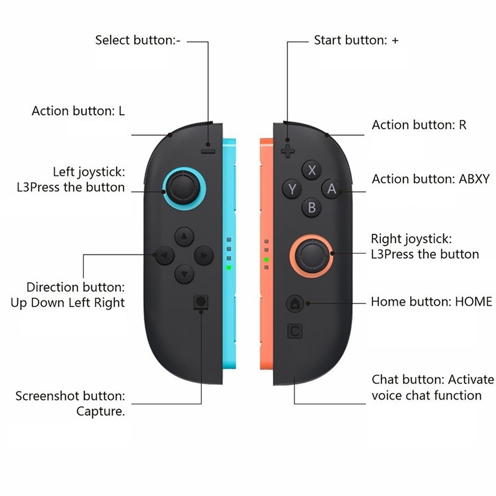 For Nintendo Switch 2 - Joy-Con 2 (L)/(R) Light Blue/Light Red