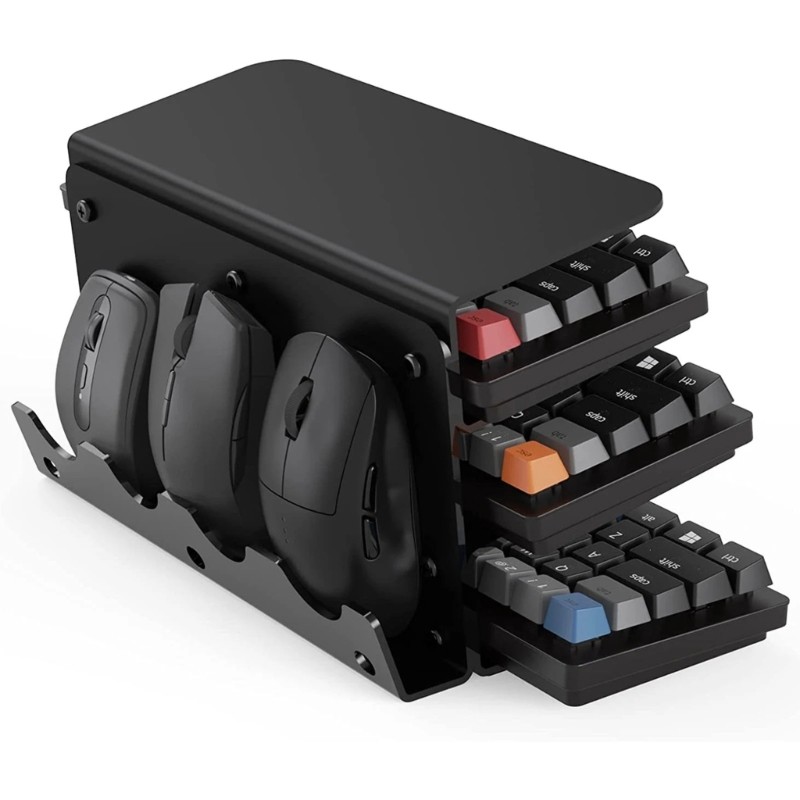 Sturdy 3 Tiers Keyboard Mouse Desktop Stand Keep Keyboards Within Reach