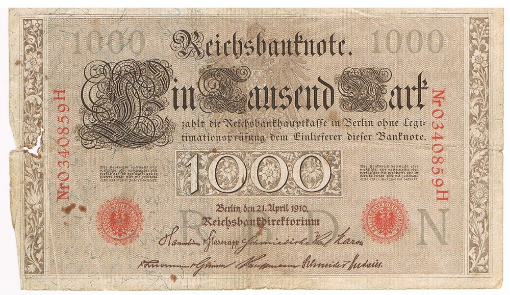 GERMANY - Huge Sized Banknotes - 1910-1923, Six Notes