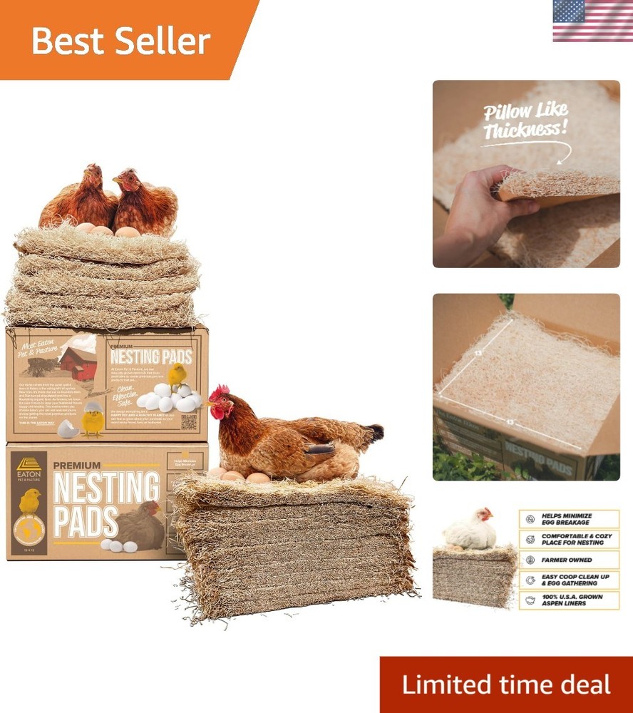 Soft & Eco-Friendly Aspen Nesting Pads - 10 Pack for Stress-Free Egg Collecting