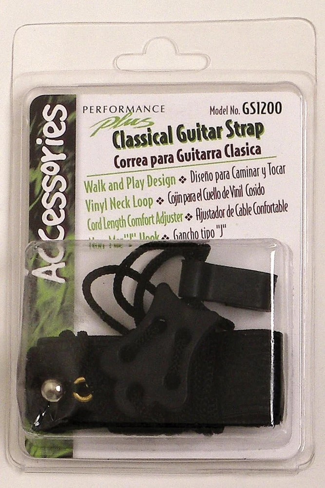 PERFORMANCE PLUS GS1200 CLASSICAL GUITAR/UKULELE STRAP ADJUSTABLE CORD & J HOOK