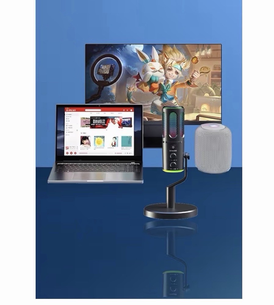 USB Desktop Streaming Microphone. RGB Lights. Echo Control For Gaming/Streaming