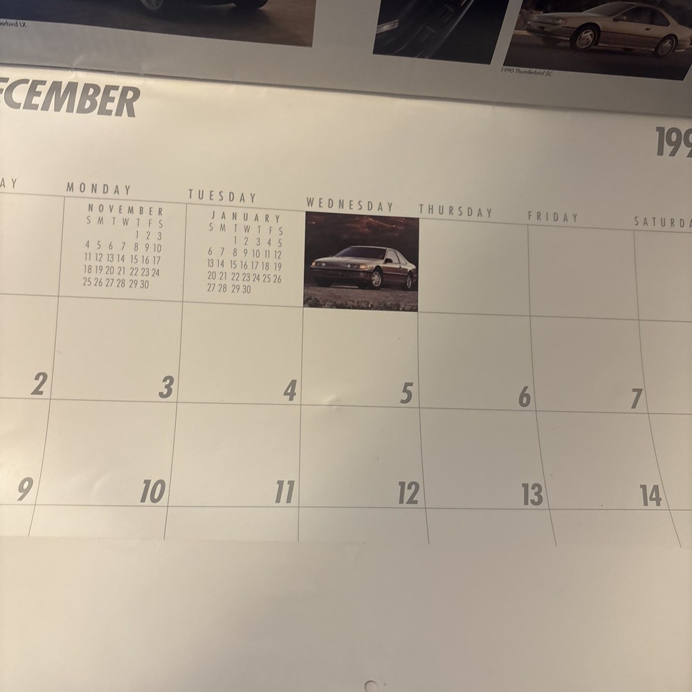Thunderbird 35th Anniversary 1990 Calendar