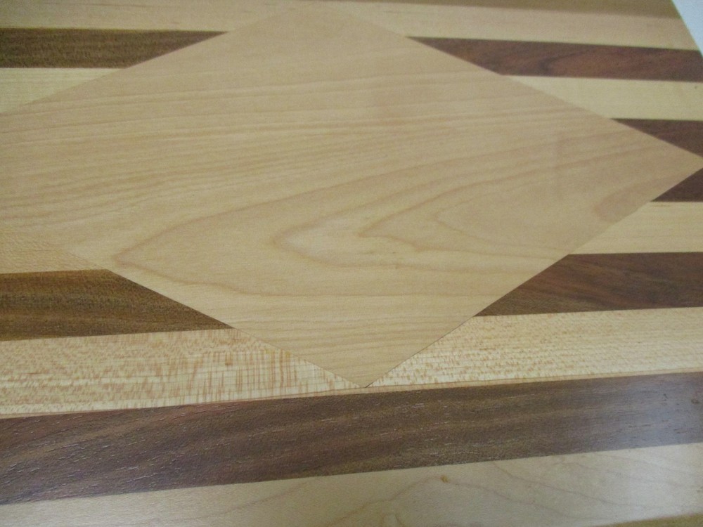 Wood Striped check Inlay Reversible Cutting Board