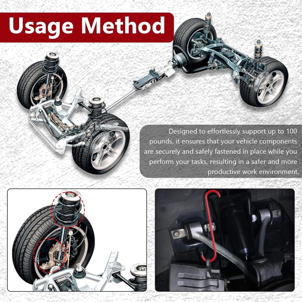 Efficient 2PCS Brake Caliper Hanger Tool - Rubber Tips for Scratch Protection