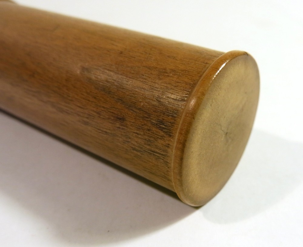 Antique Hydrometer in Turned Solid Maple Two-Part Storage Tube — Refinished