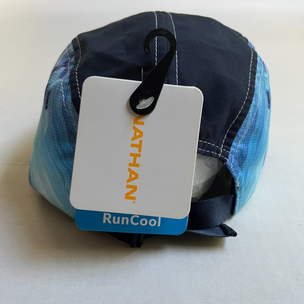 Nathan RunCool Ice Hat Cap Stash Pockets for Ice One Size Adjustable Blue NWT