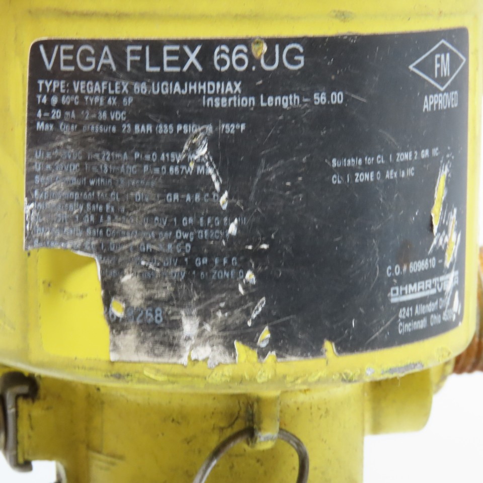 Vega Flex 66.UG 12-36VDC Type 4X 335PSI Liquid Level Meter Digital PLICSCOM