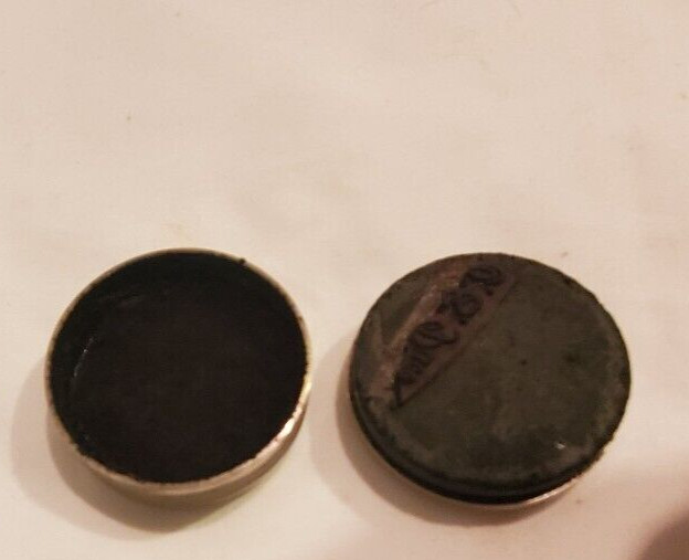 Vintage Ink Stamper Initial Portable Travel Round Metal with Initials C.E. Pace