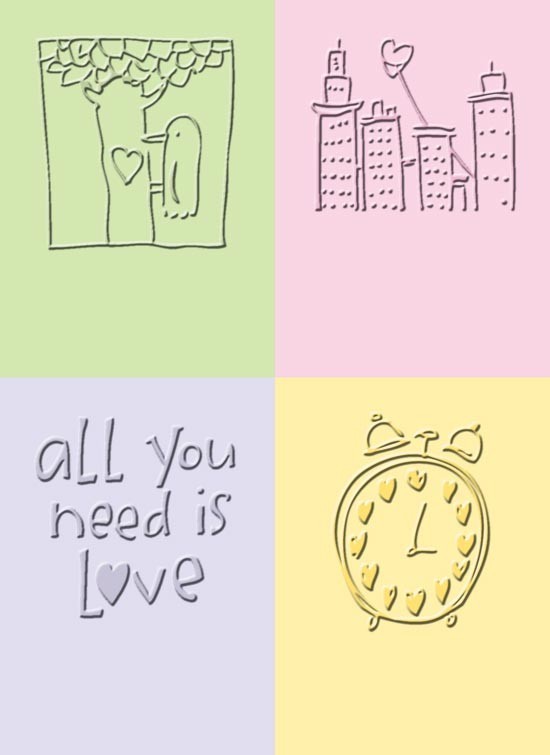 CUTTLEBUG ProvoCraft ALL LOVE 4 EMBOSSING FOLDERS