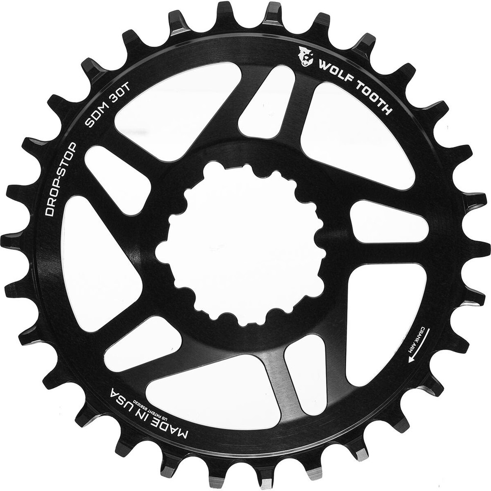 Wolf Tooth Components Drop Stop SRAM Direct Mount Chainring Black/6mm Offset, 28