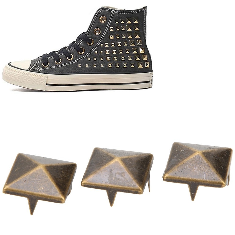 100pcs Square Pyramid Punk Rivets For DIY Leather Craft