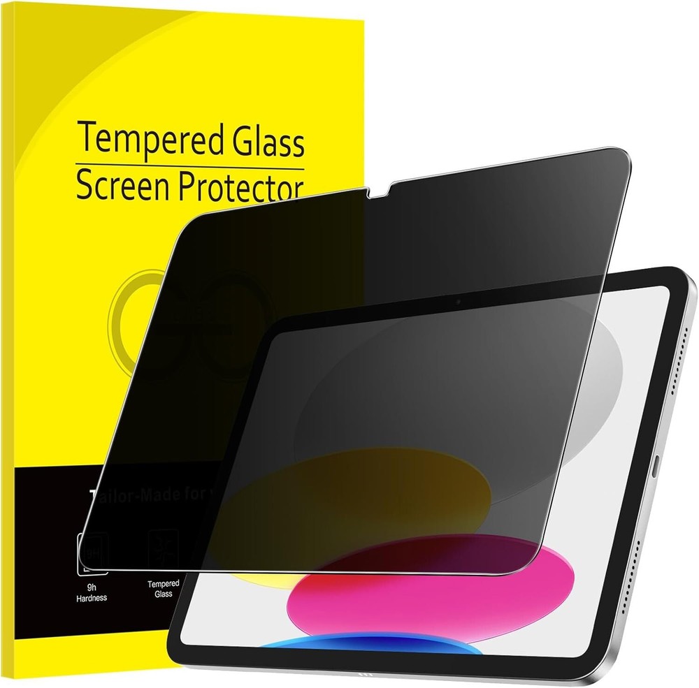 2-Pack For iPad 10th Generation Tempered Glass Screen Protector Privacy / Clear