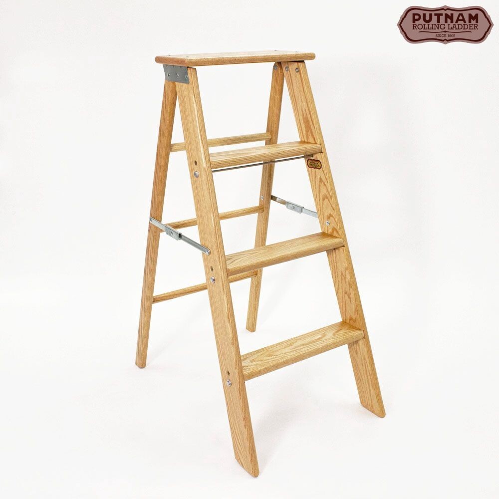 36" Folding 3 Step Wood Step Stool