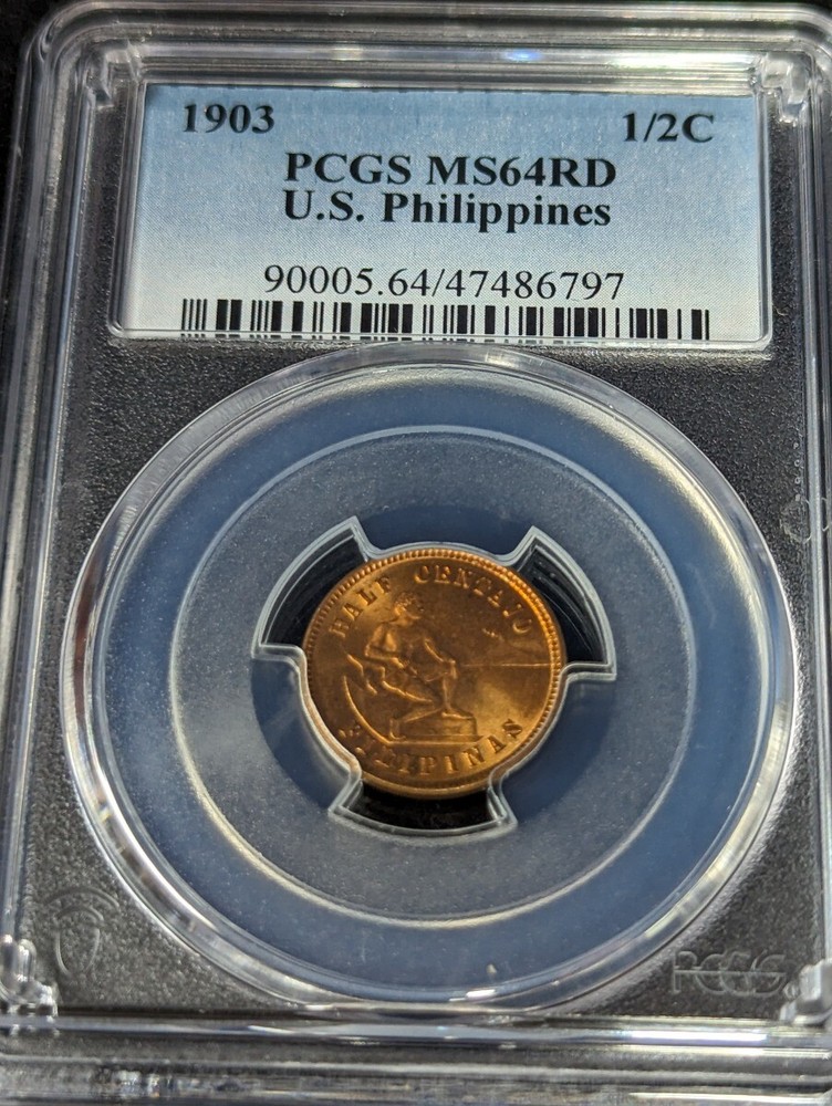 1903 1/2C PCGS MS64RD U.S. Philippines