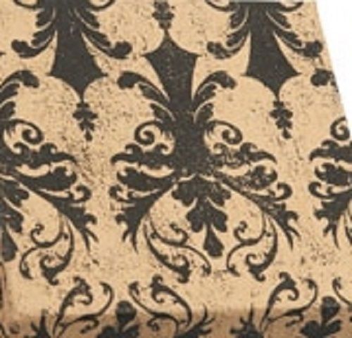 2000 Strung Price Tags 3 1/4" x 2” Black Tan Damask Back White String Tag