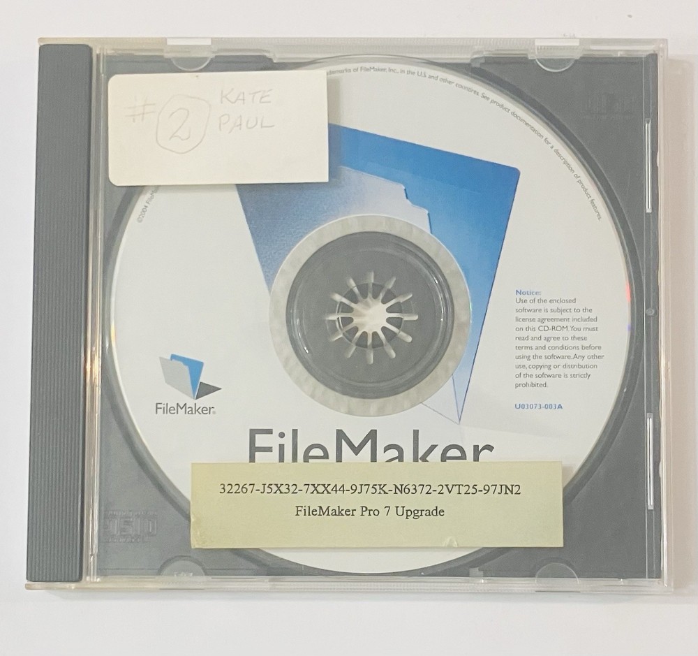 Vintage FileMaker Pro 7 Upgrade 2004 Mac/Win CD Complete w/ Docs