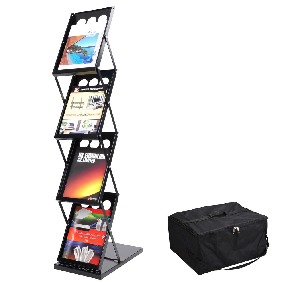 4-Holder Floor Standing Magazine Rack