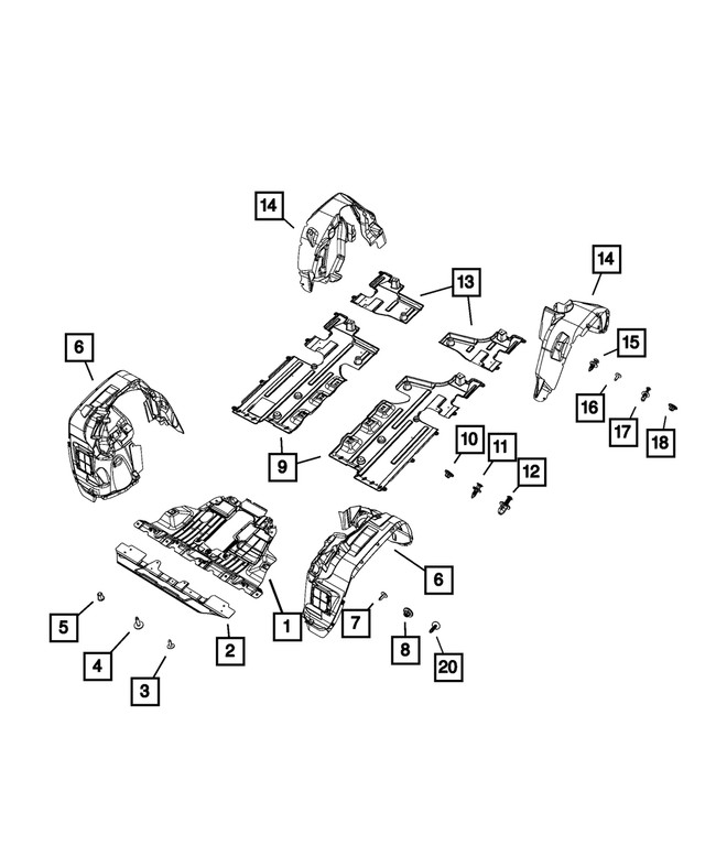 Genuine Mopar Splash Shield Right 68448182aa