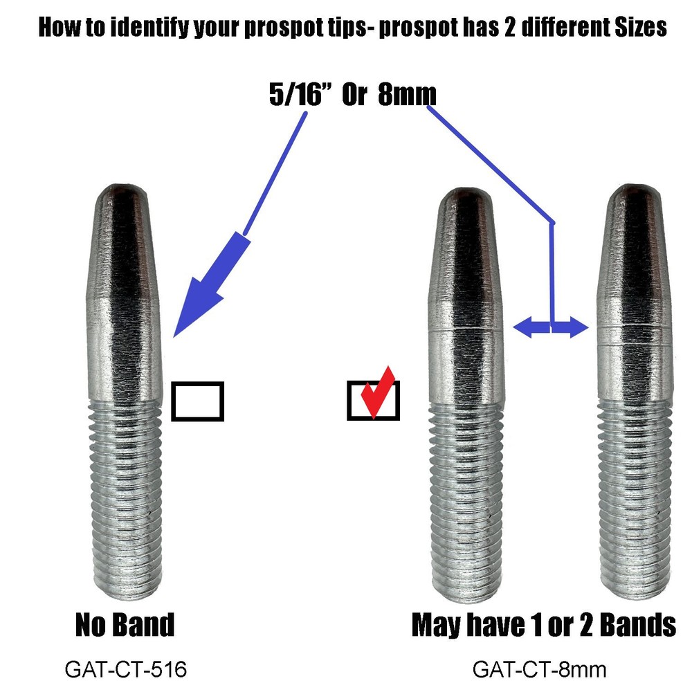 Spot Hammer Contact tip - works with Prospot Dent Puller - 8mm Threads