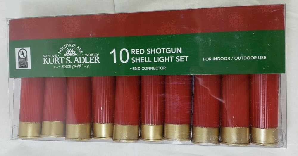 Red Shotgun Shell Novelty Christmas String Light Set-Kurt Adler