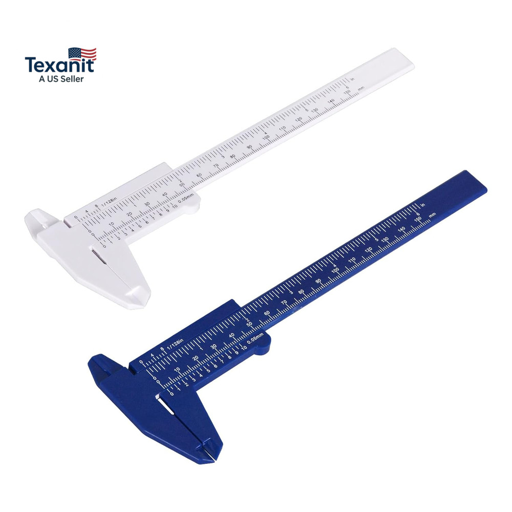 Plastic Vernier Caliper (2Pcs), 150 Mm Mini Plastic Caliper for School Student,