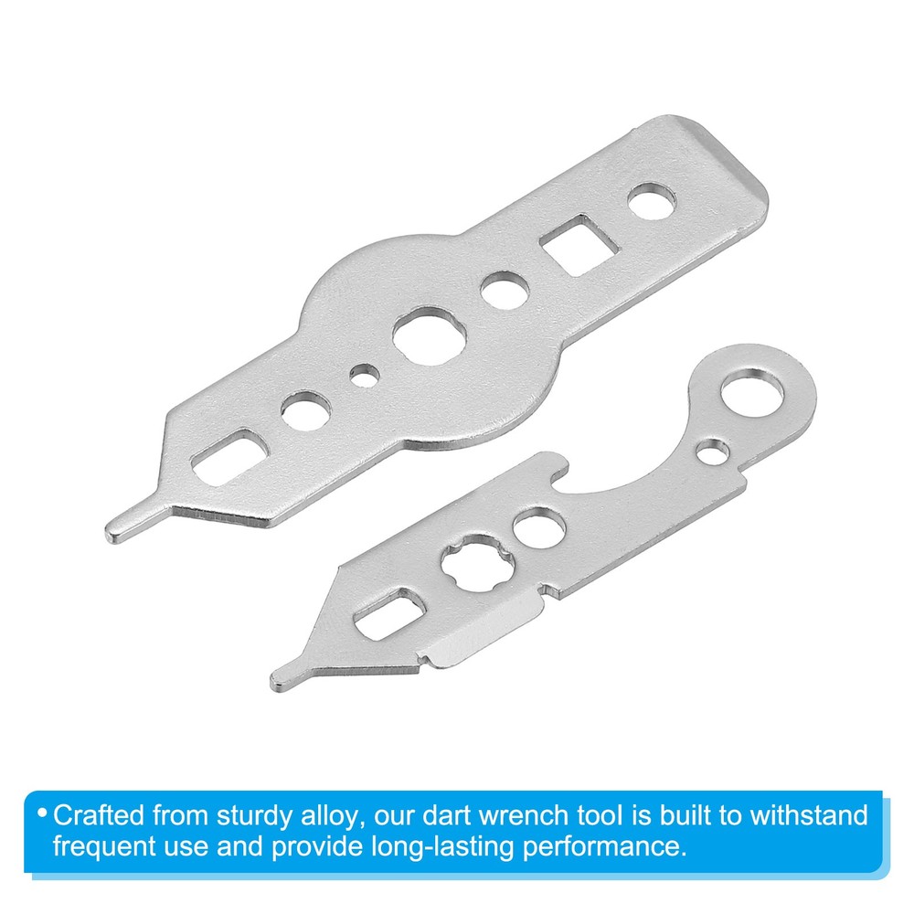 2Pcs Dart Wrench Tool Kit Multi-Purpose Dart Accessories Silver