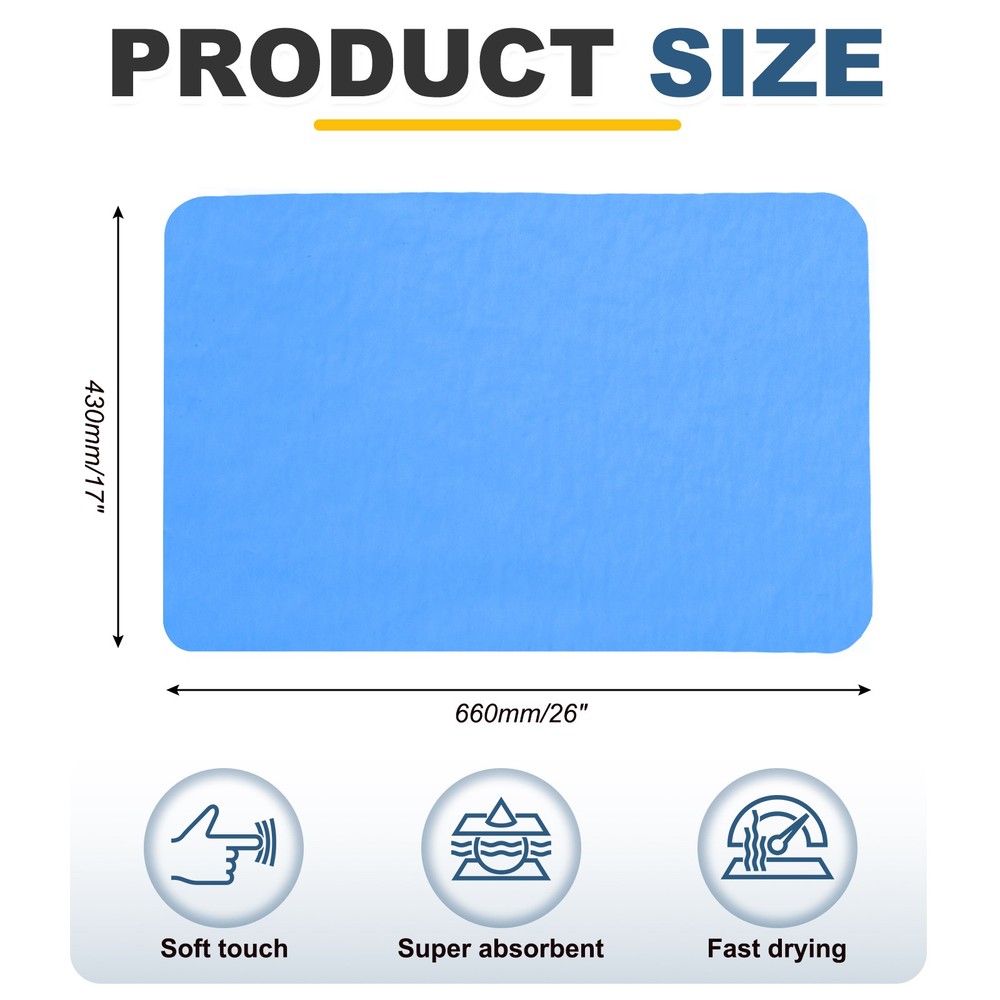 Microfiber Car Drying Cloth, 26 x 17 Inches, Blue
