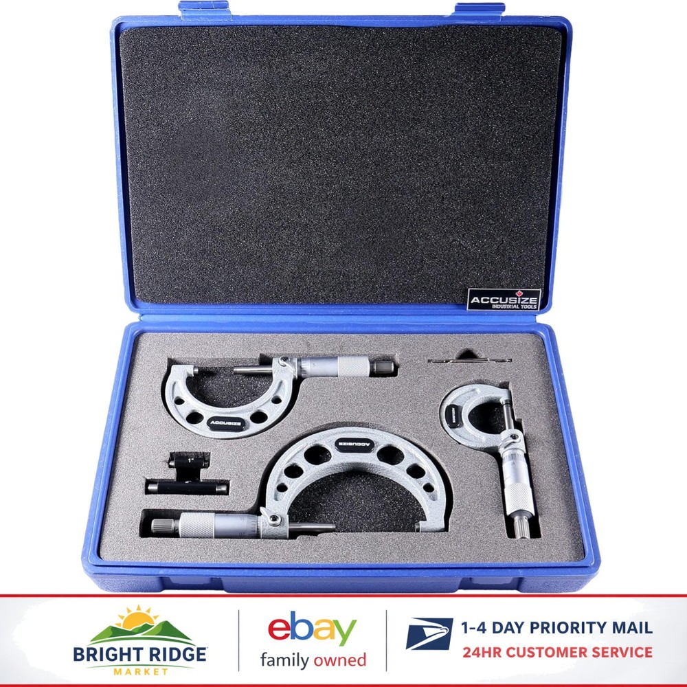 Ultra-Precision Outside Micrometer Set, 0-3 Inch with Calibration Standards