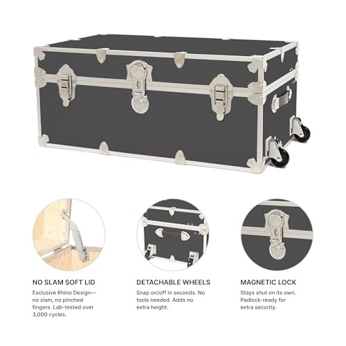 Large Armor Camp Trunk with Removeable Wheels 32" With Removable Wheels Slate