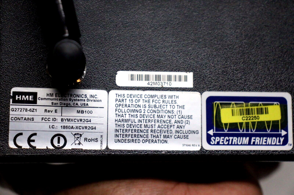 HME DX100 Wireless Intercom System Belt Pack BP200 4 User with Headsets bundle