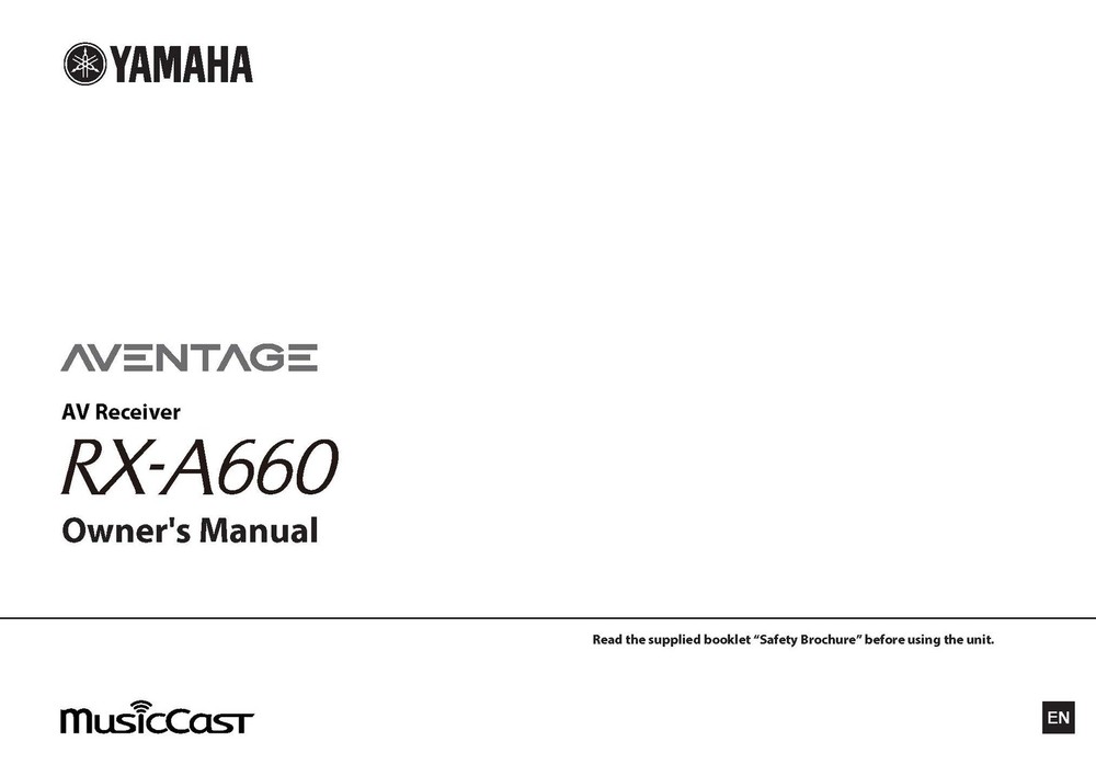 Yamaha RX-A660 Receiver Owners Manual