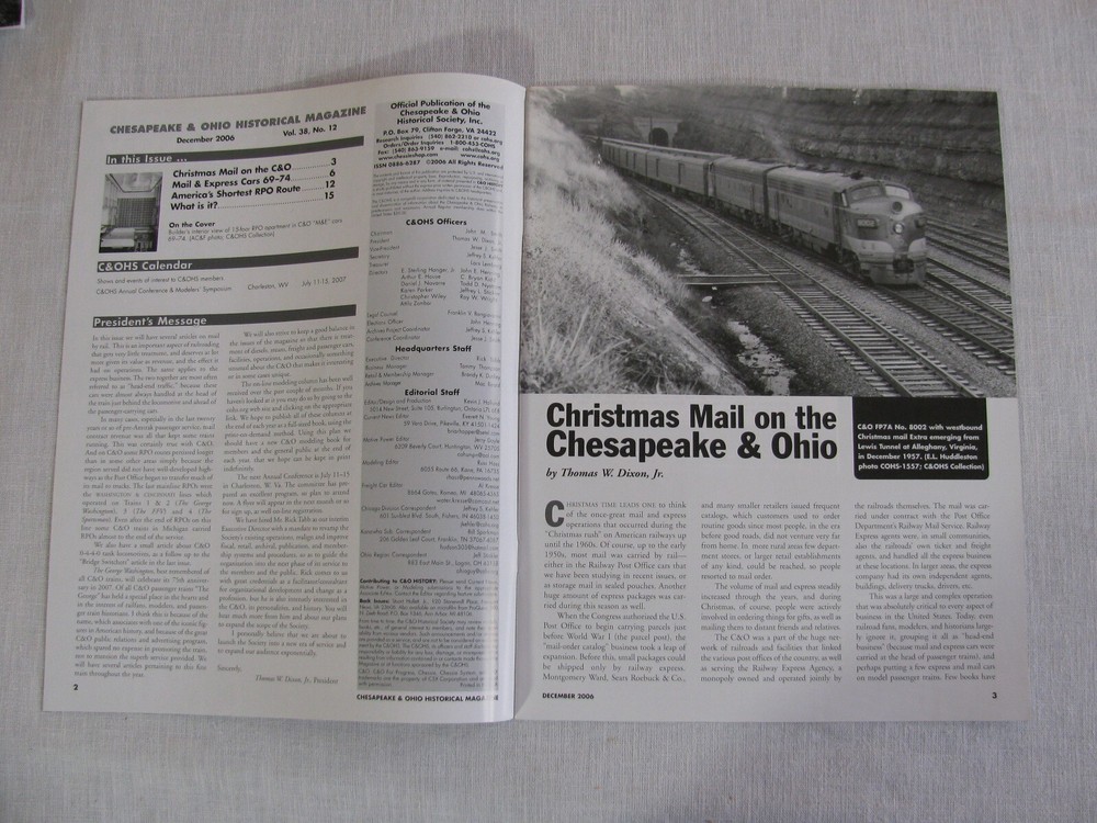 C&O History Magazine, December 2006 r