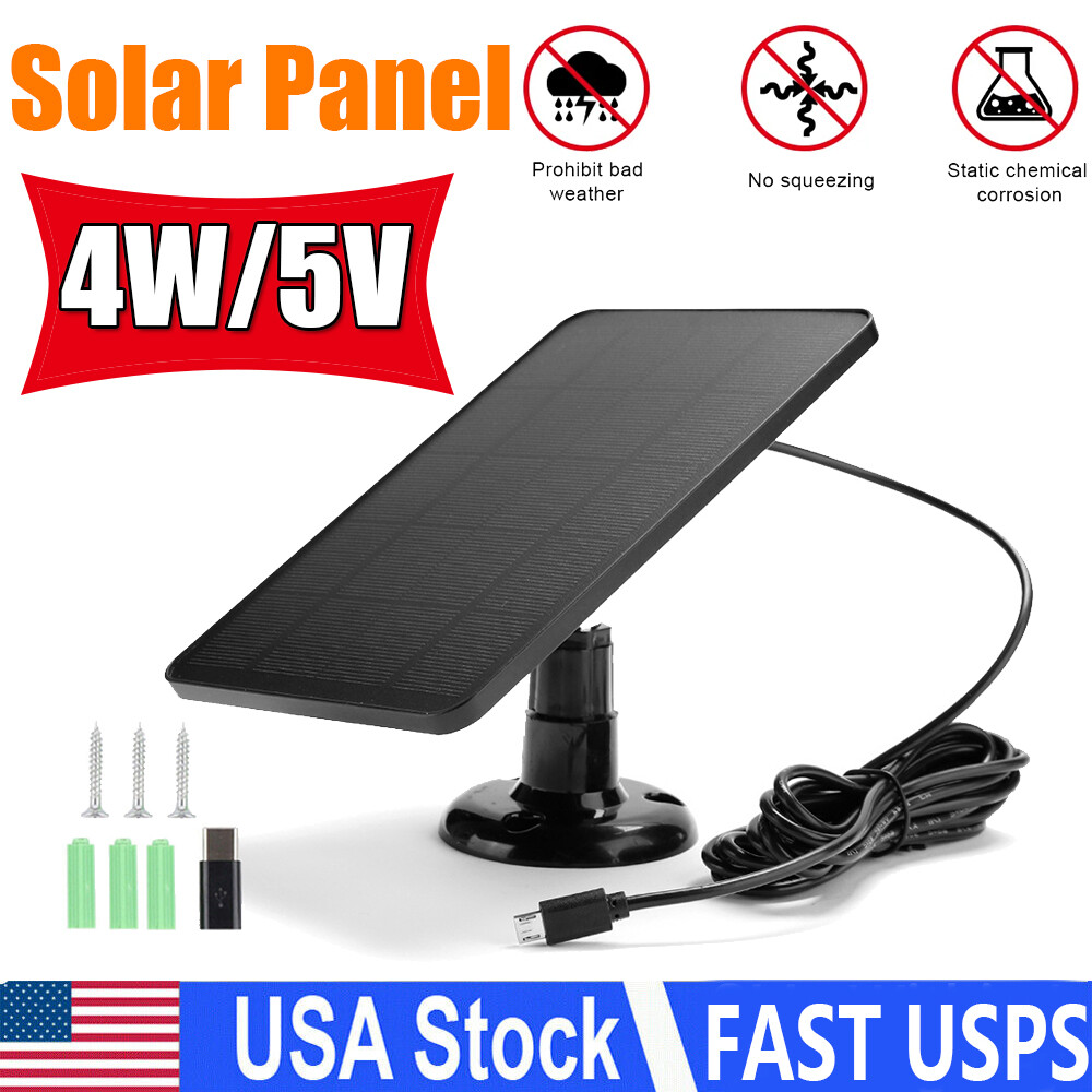 Waterproof Solar Panel Kit For Arlo Essential Spotlight Camera Doorbell Charger