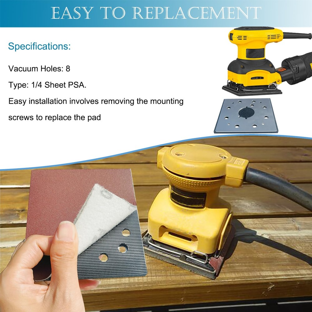 2 Pack Upgrade Hook and Loop Replacement Sander Pad for DeWalt DW411 D26441 D...
