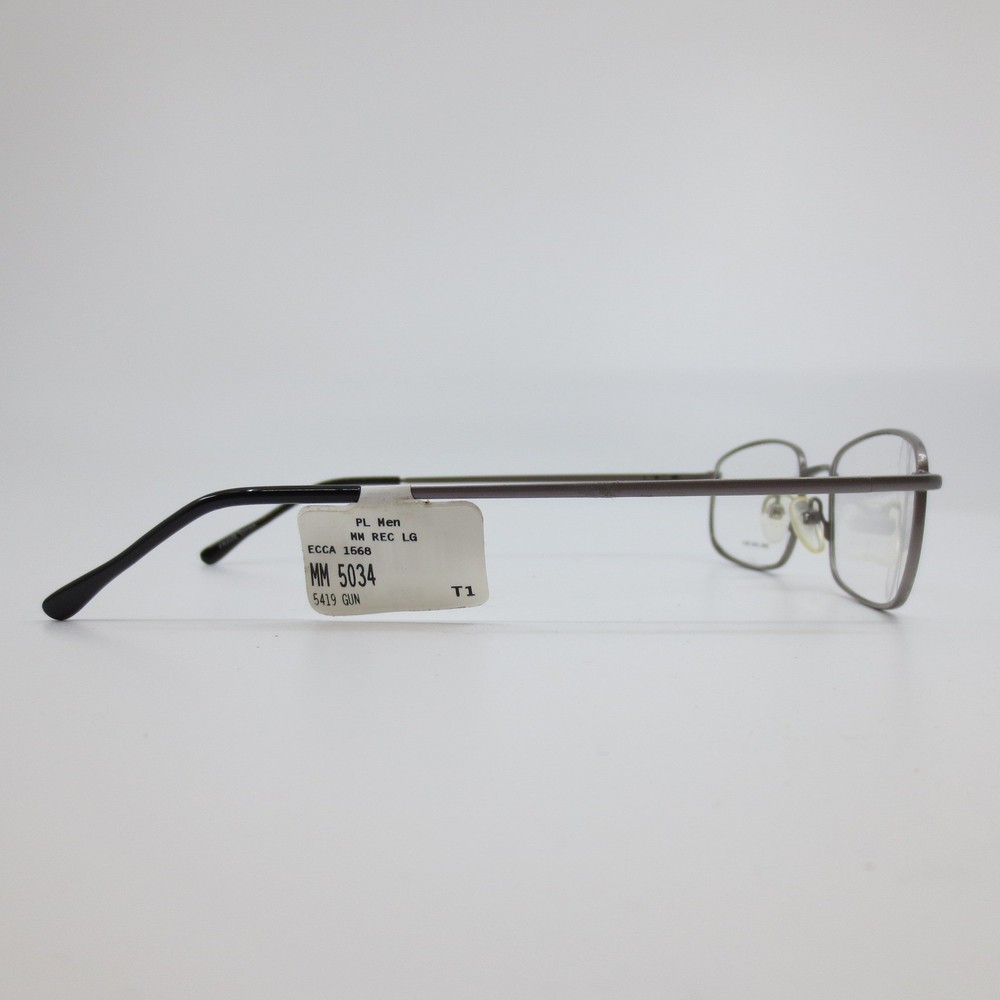 MM 5034 GM Gunmetal Rectangular Eyeglass Frames Mens 54-19-145