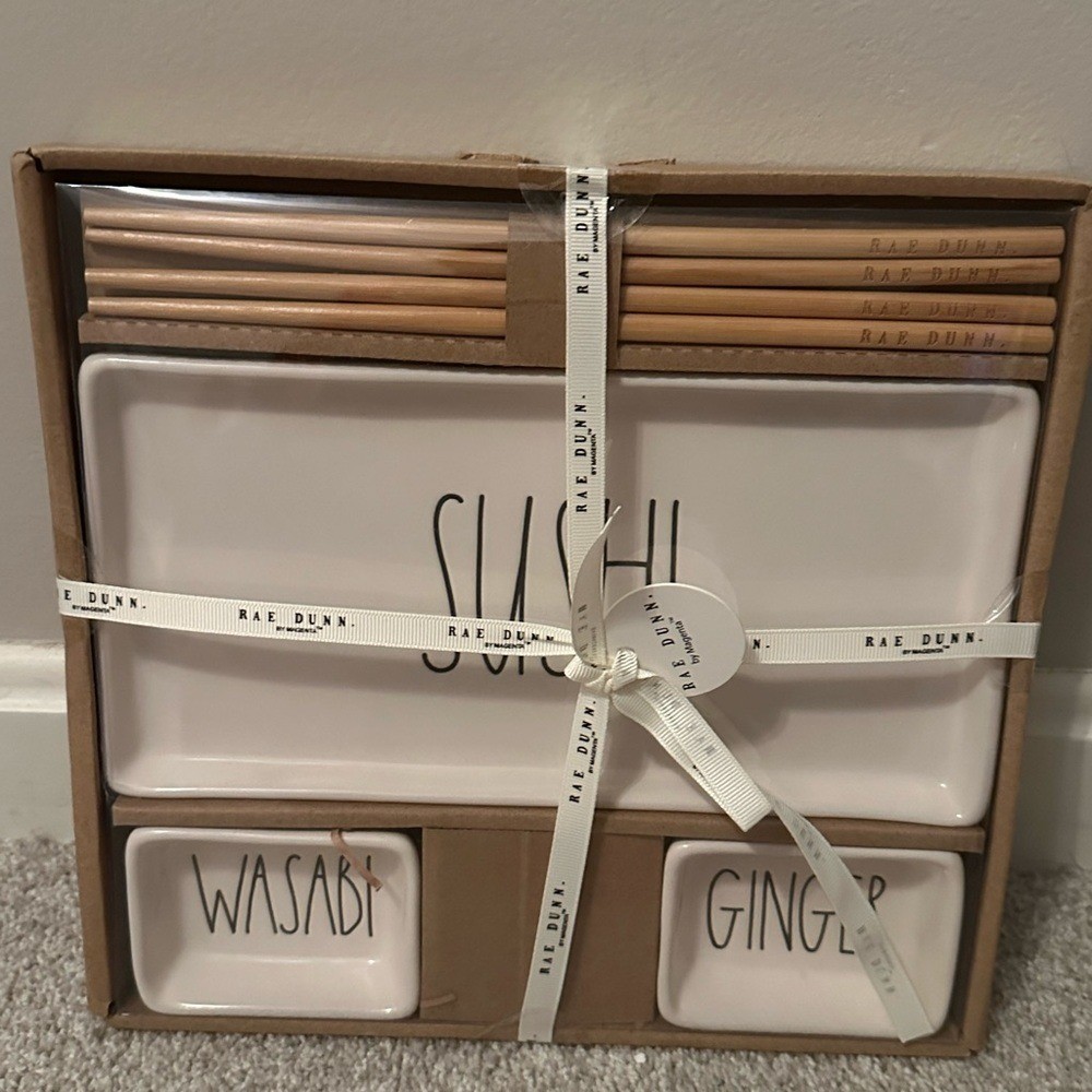 Rae Dunn SUSHI WASABI GINGER set