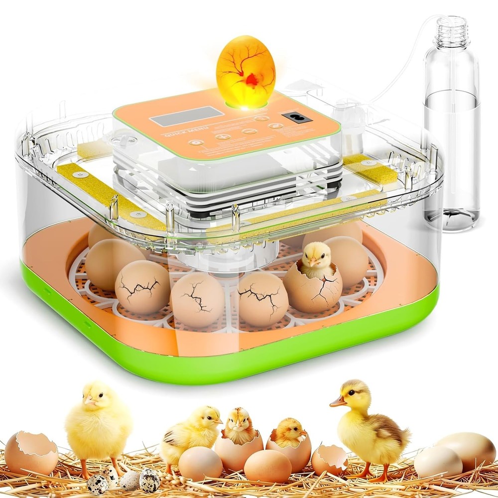 12‑Egg Incubator with Auto Turner & LED Display