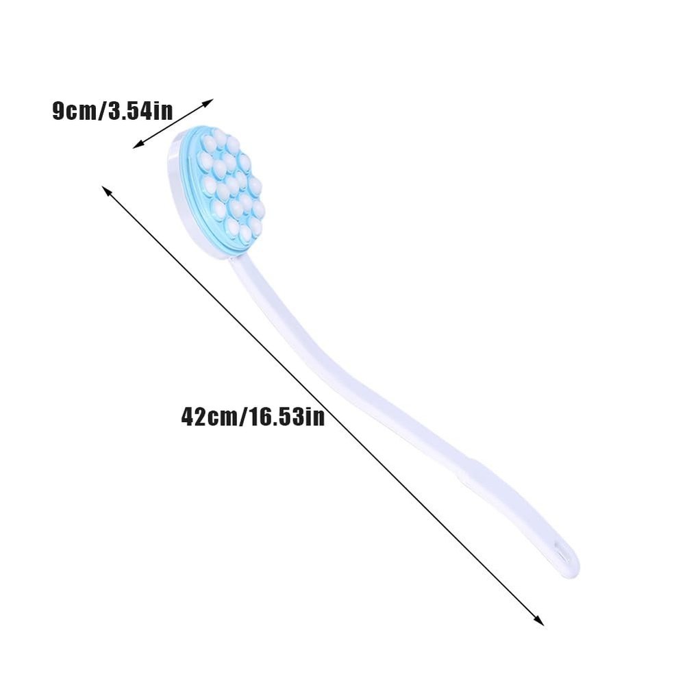 Joyzan Back Lotion Applicator, Long Self Handled Bath Massager Roll Blue