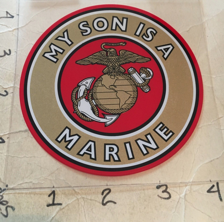 USMC US Marines " MY SON IS A MARINE " Window Decal (Applied outside)