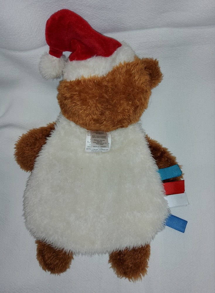 Modern Baby Santa Bear Security Blanket Sensory Lovey,Crinkle,Tags,Tree Teether