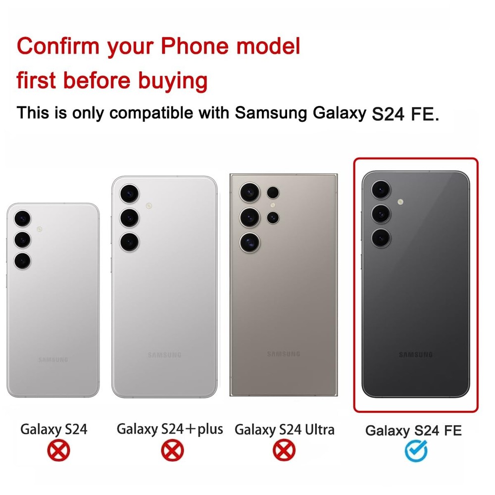 Perzework 2 Sets Rear Back Camera Lens Glass Galaxy S24 FE, FE