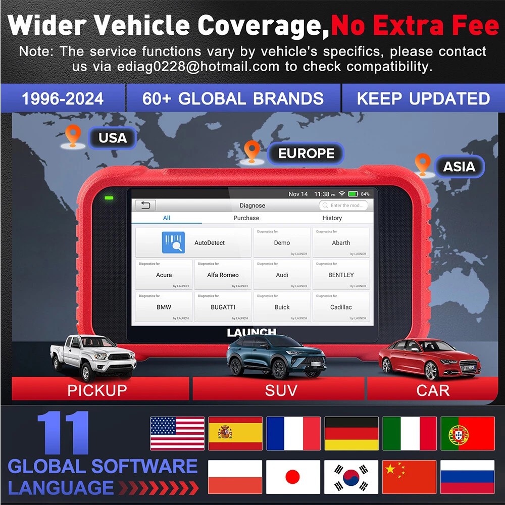 2026 LAUNCH CRP123E V3.0 OBD2 Scanner Diagnostic Tool ABS SRS Engine Code Reader
