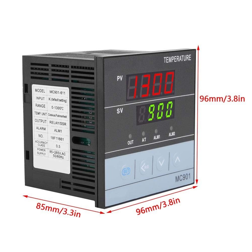 MC901 Digital Temperature Controller, PID K Type Thermostat PT100 Sensor Inpu...