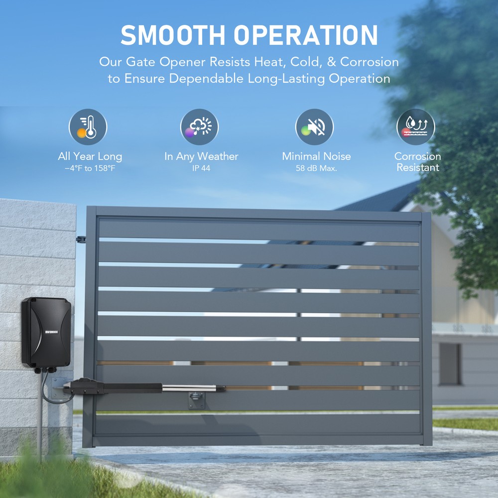CO-Z Automatic Single Swing Gate Opener with Remote Controls for 880lb Gate-Used