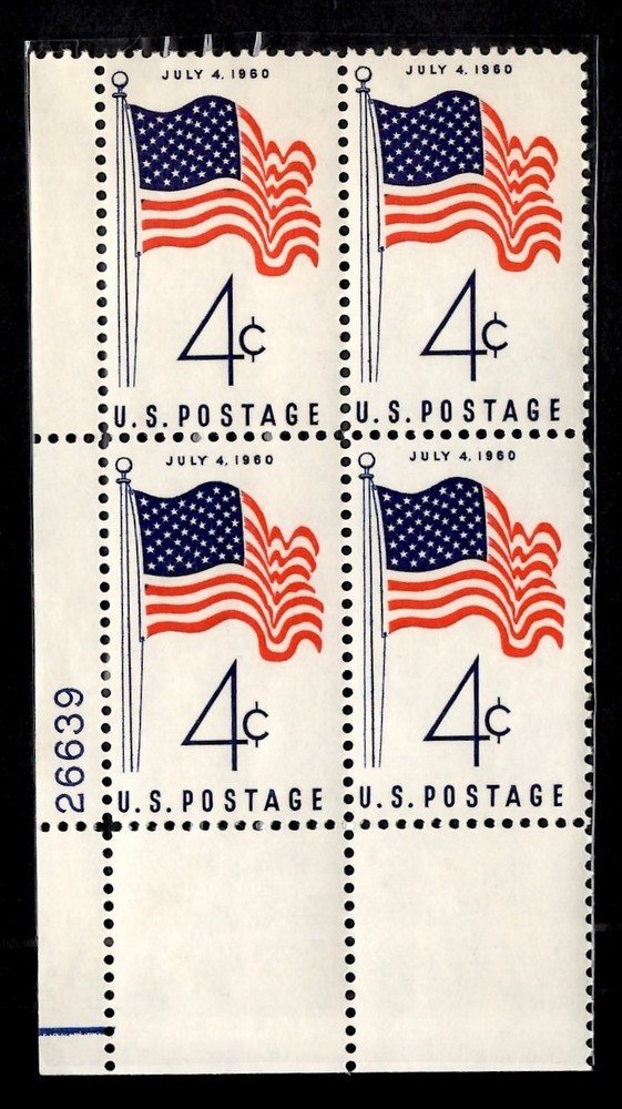 July 4, 1960 Plate Block 1960