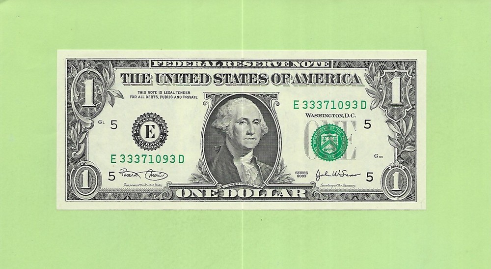 2003 ..UNCIRC $1  E 3337 1093 D  .... 2003 $1  E-D      NICE NOTE          FRN