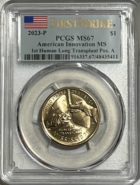 2023 P - Pos A - MS Innovation Dollar Lung Transplant PCGS MS67 First Strike