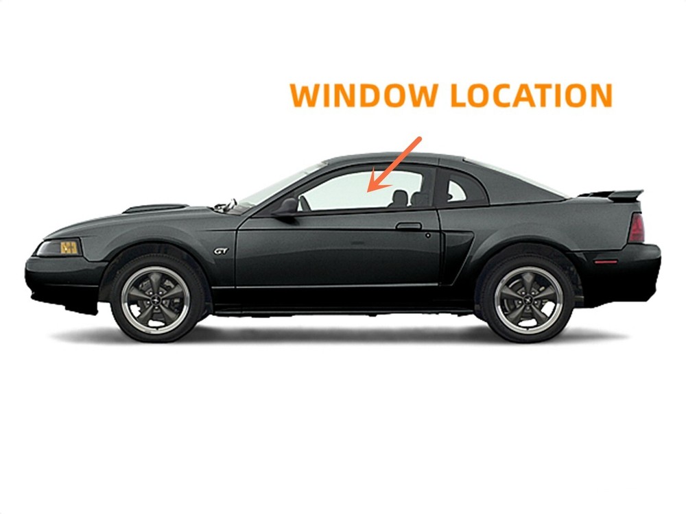 Driver/Left Side Door Window Glass For 1994-2004 Ford Mustang